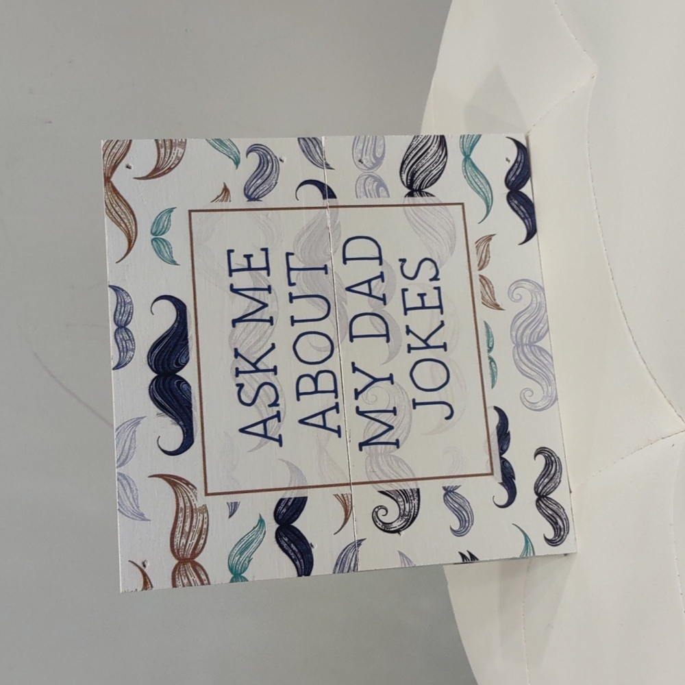 Ask Me About my DAD Jokes Wood Sign Humor Gift Made USA Mustache New Father Fun